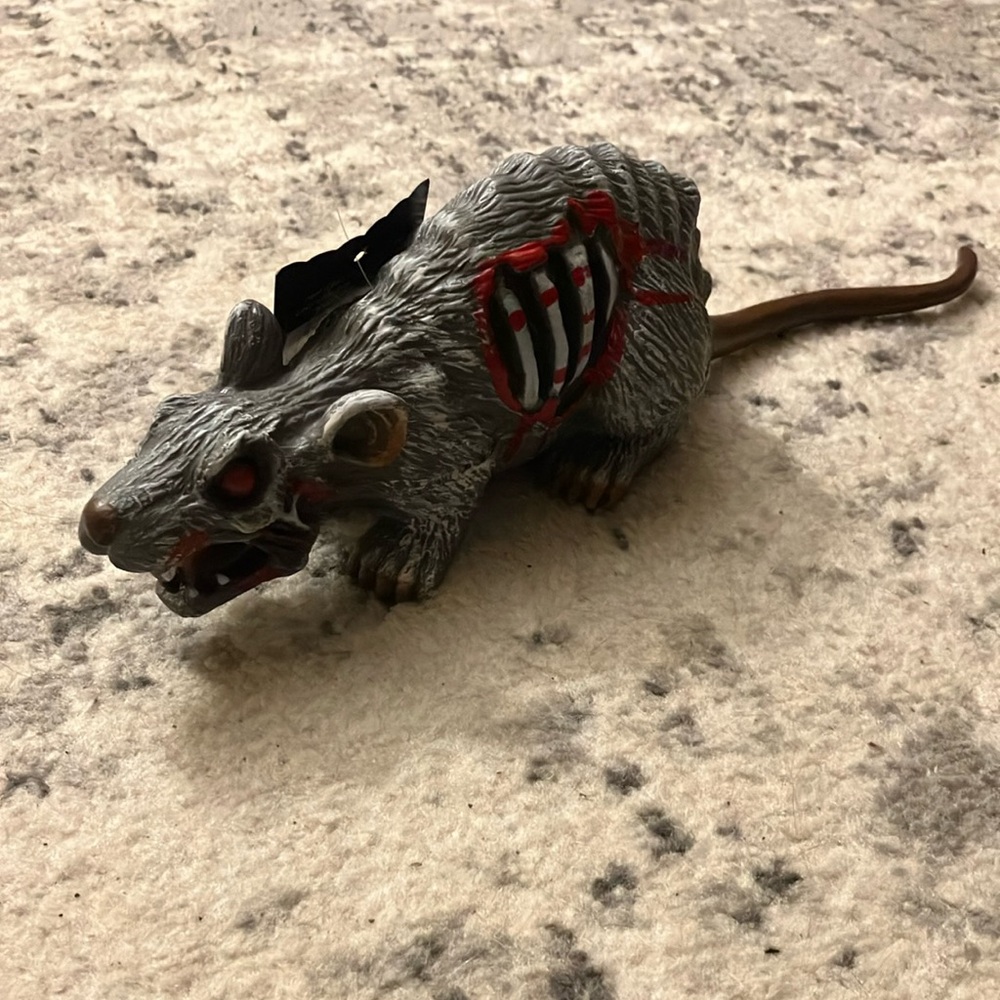 Ashland Gray and Red Rat Figurine